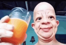 Bald Man Drinking Orange Juice GIF - Bald Man Drinking Orange Juice -  Discover & Share GIFs